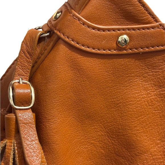 J Mclaughlin Orange Leather Shoulder Bag - Picture 4 of 6